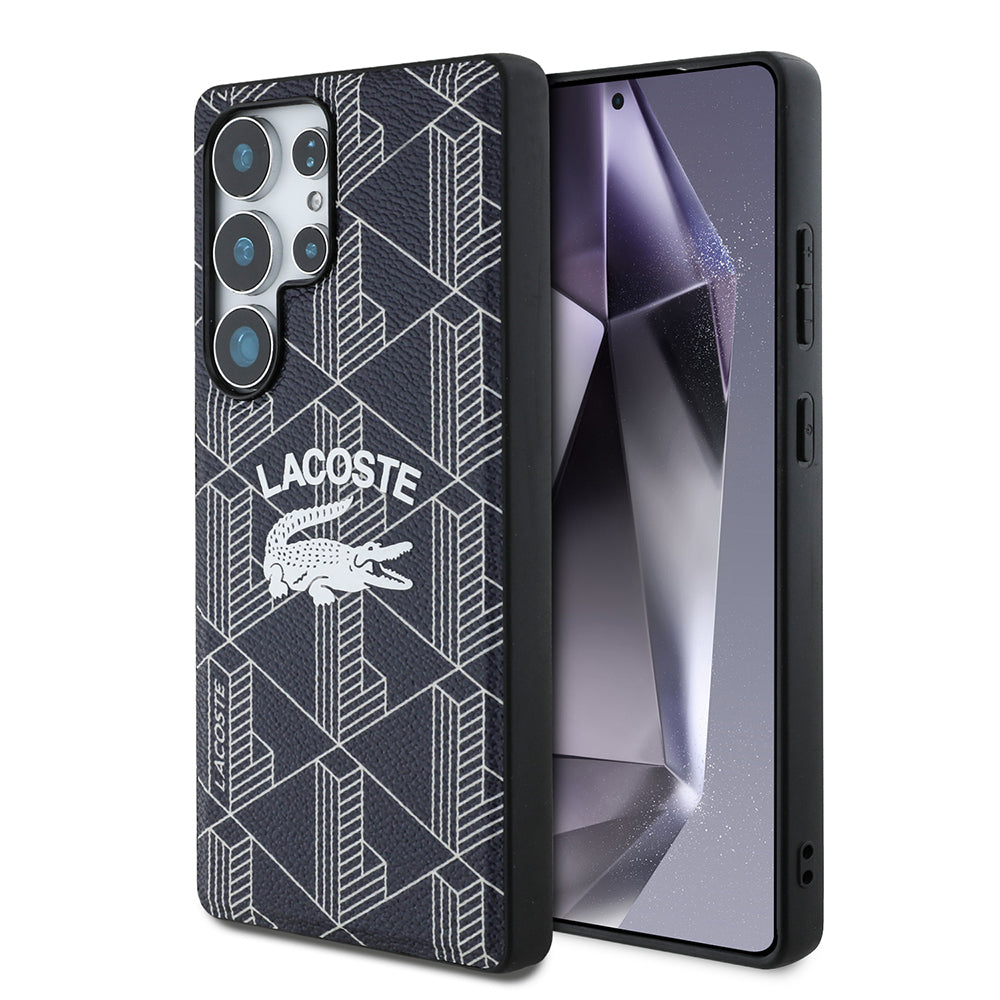 Galaxy S25 Ultra Kılıf Lacoste Orijinal Lisanslı M-safe Şarj Özellikli Mono Vintage Logo Kılıf