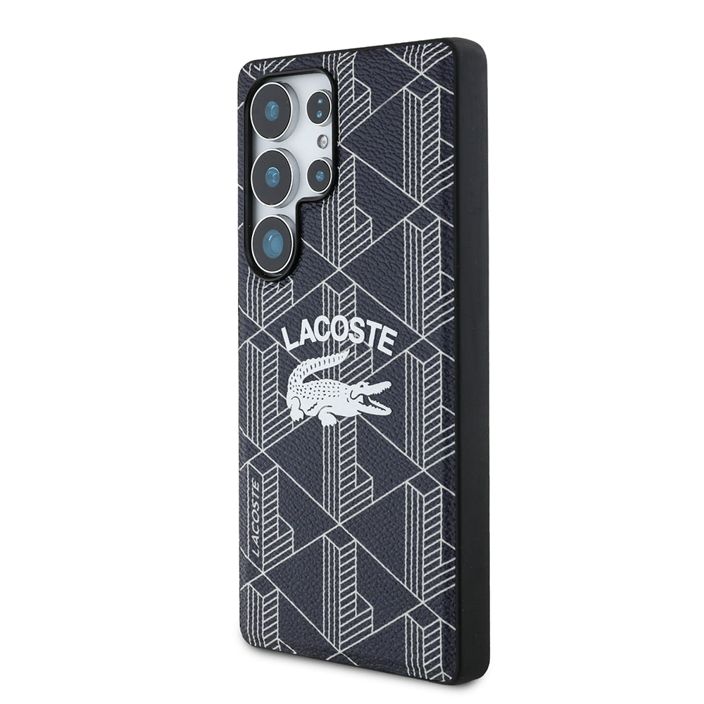 Galaxy S25 Ultra Kılıf Lacoste Orijinal Lisanslı M-safe Şarj Özellikli Mono Vintage Logo Kılıf