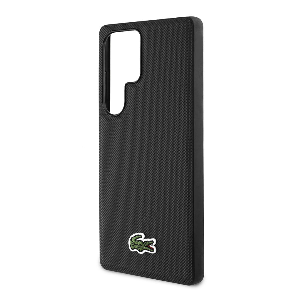 Galaxy S25 Ultra Kılıf Lacoste Orijinal Lisanslı PU Pike Desenli Arka Yüzey İkonik Timsah Dokuma Logolu Kılıf