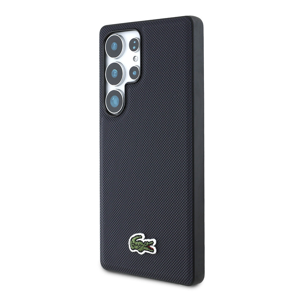 Galaxy S25 Ultra Kılıf Lacoste Orijinal Lisanslı PU Pike Desenli Arka Yüzey İkonik Timsah Dokuma Logolu Kılıf