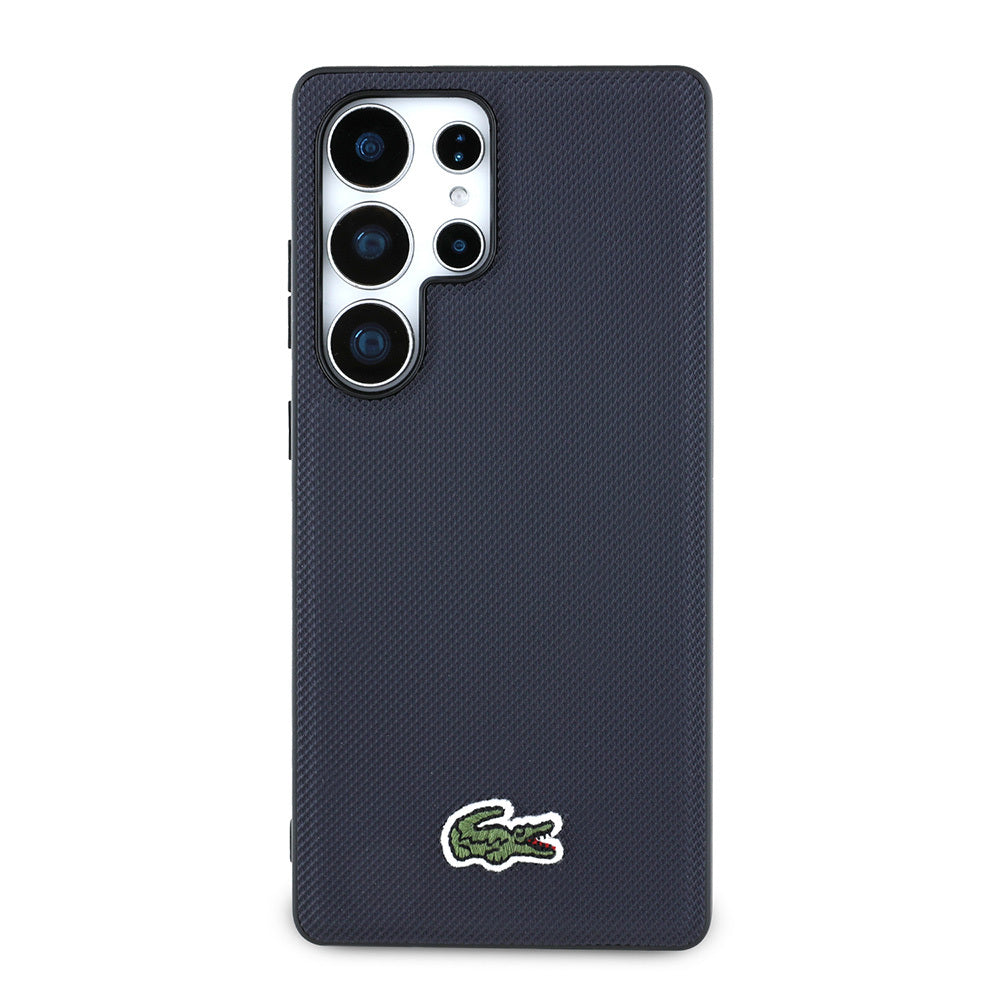 Galaxy S25 Ultra Kılıf Lacoste Orijinal Lisanslı PU Pike Desenli Arka Yüzey İkonik Timsah Dokuma Logolu Kılıf