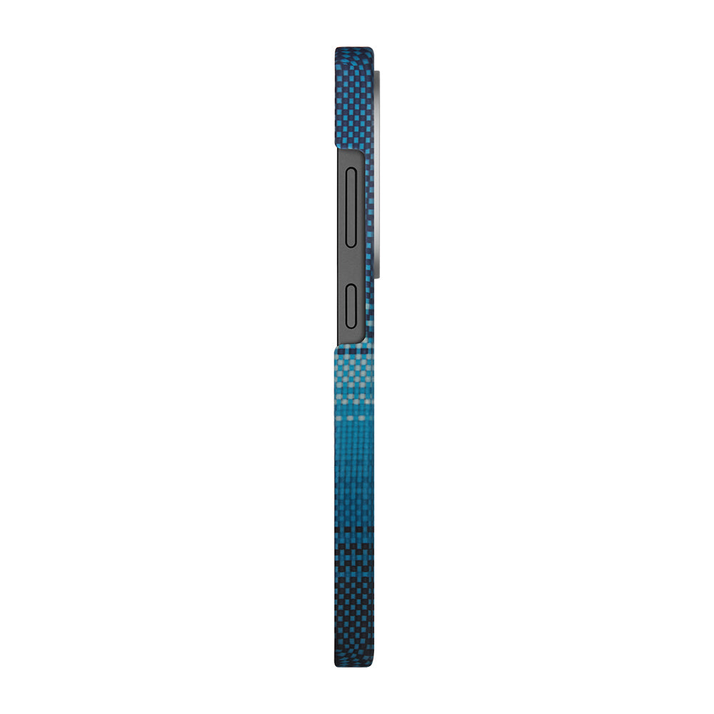 Galaxy S25 Ultra Kılıf M-safe Şarj Özellikli Aramid Karbon Fiber Pitaka Tactile Woven Sunset-Moonrise Serisi Kılıf