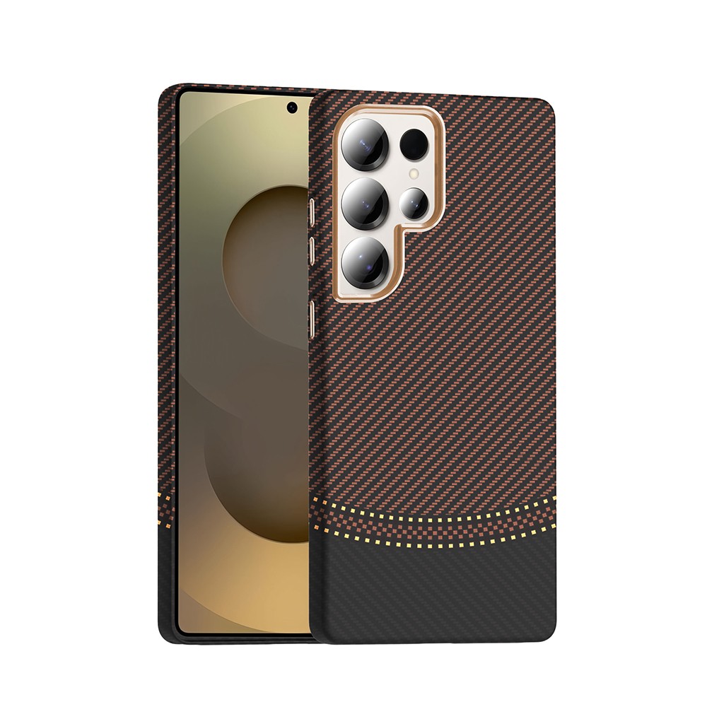 Galaxy S25 Ultra Kılıf M-safe Şarj Özellikli Karbon Fiber Görünümlü Zore Gros Kılıf