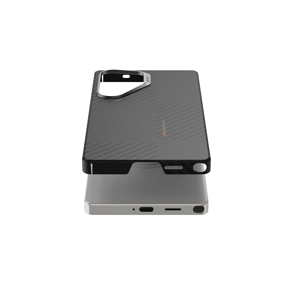 Galaxy S25 Ultra Kılıf M-safe Şarj Özellikli 600D Metal Kamera Çerçeveli Raptic Aramid Karbon Fiber Croxx Mondrian Serisi Kılıf