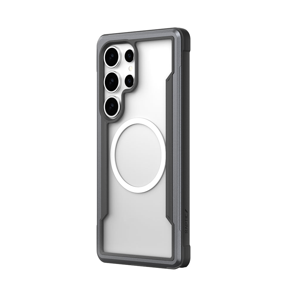 Galaxy S25 Ultra Kılıf M-safe Şarj Özellikli Airbagli Raptic Shield Serisi Şeffaf Arka Yüzey Kılıf