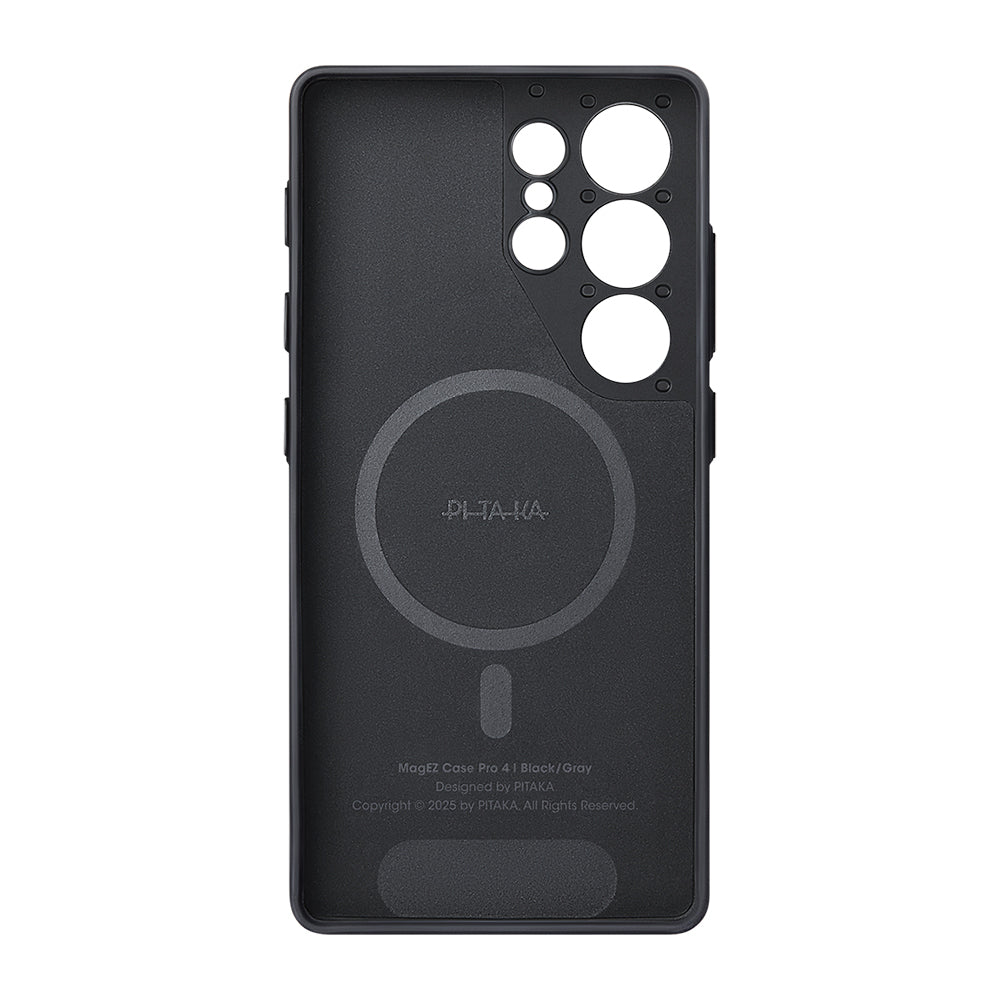 Galaxy S25 Ultra Kılıf M-safe Şarj Özellikli Aramid Karbon Fiber 3 Fonksiyon Butonlu Pitaka PinButton Serisi Kılıf