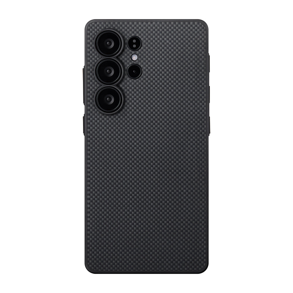 Galaxy S25 Ultra Kılıf M-safe Şarj Özellikli Aramid Karbon Fiber 3 Fonksiyon Butonlu Pitaka PinButton Serisi Kılıf