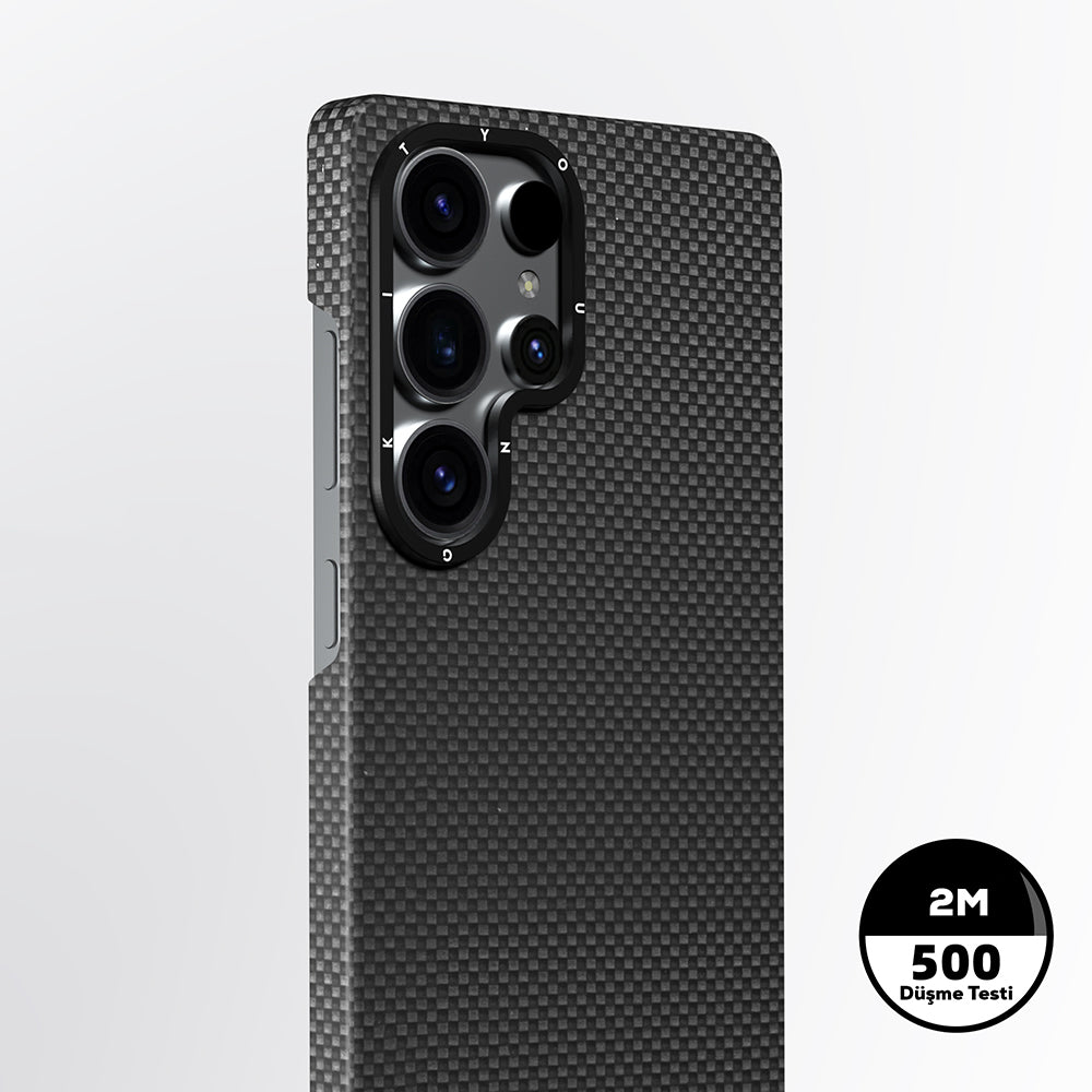 Galaxy S25 Ultra Kılıf M-safe Şarj Özellikli Aramid Fiber Youngkit 1500D Kevlar Extreme Wing Serisi Kılıf