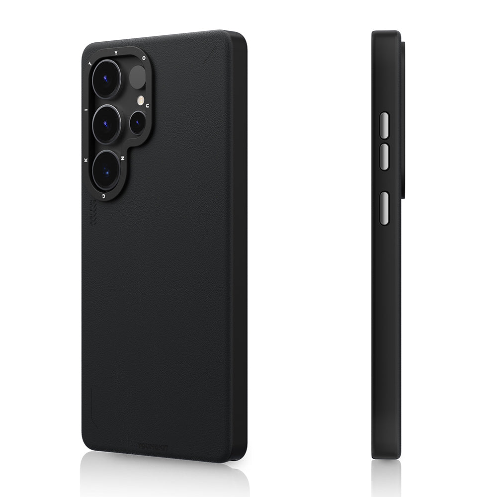 Galaxy S25 Ultra Kılıf M-safe Şarj Özellikli Basit Mat Deri Desenli Youngkit Tech Fashion Serisi Kılıf