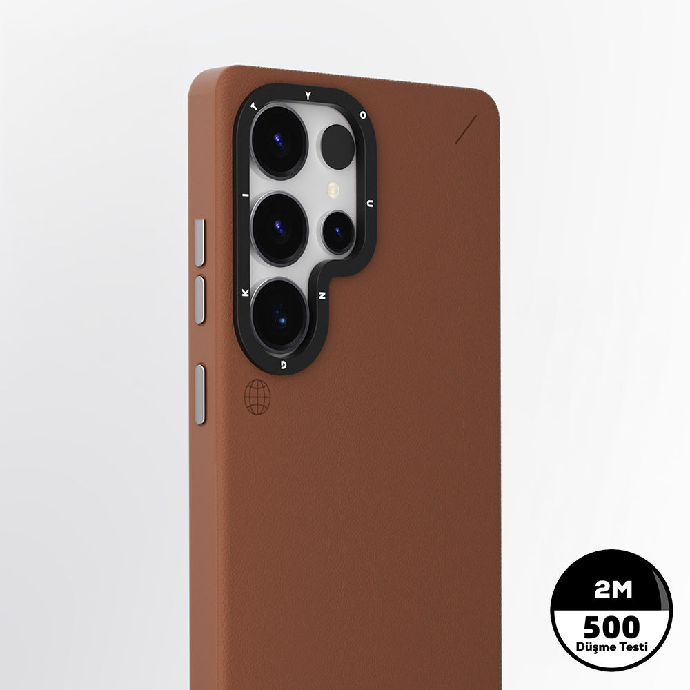 Galaxy S25 Ultra Kılıf M-safe Şarj Özellikli Basit Mat Deri Desenli Youngkit Tech Fashion Serisi Kılıf