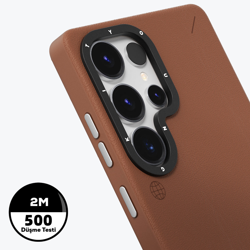 Galaxy S25 Ultra Kılıf M-safe Şarj Özellikli Basit Mat Deri Desenli Youngkit Tech Fashion Serisi Kılıf