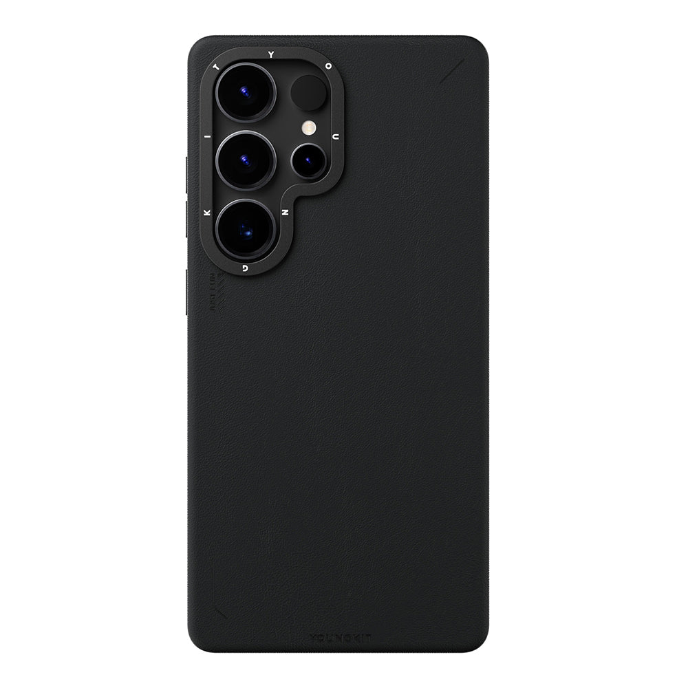 Galaxy S25 Ultra Kılıf M-safe Şarj Özellikli Basit Mat Deri Desenli Youngkit Tech Fashion Serisi Kılıf
