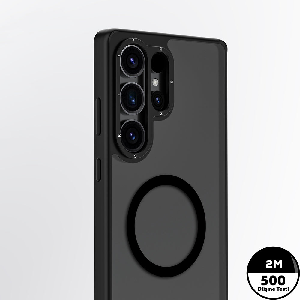 Galaxy S25 Ultra Kılıf M-safe Şarj Özellikli Cam Arka Yüzey TPU Youngkit Gemstone Serisi Kılıf