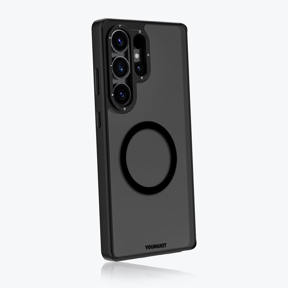 Galaxy S25 Ultra Kılıf M-safe Şarj Özellikli Cam Arka Yüzey TPU Youngkit Gemstone Serisi Kılıf