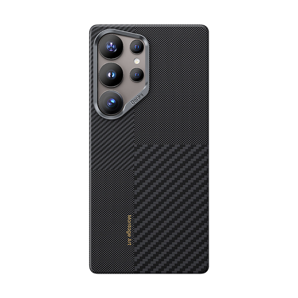 Galaxy S25 Ultra Kılıf M-safe Şarj Özellikli Karbon Fiber Benks Montage ArmorAir Kevlar Kılıf