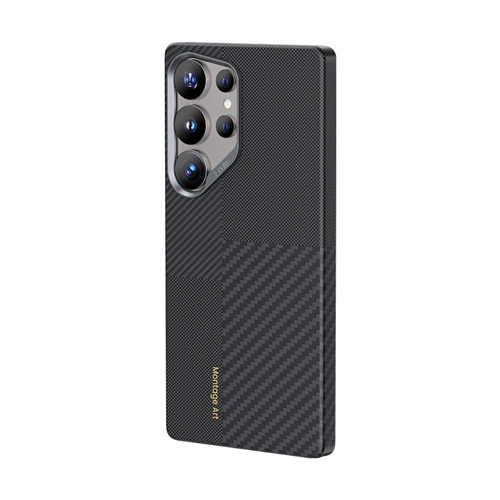 Galaxy S25 Ultra Kılıf M-safe Şarj Özellikli Karbon Fiber Benks Montage ArmorAir Kevlar Kılıf