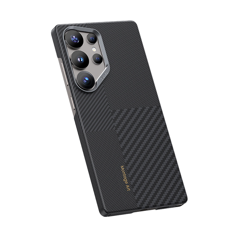 Galaxy S25 Ultra Kılıf M-safe Şarj Özellikli Karbon Fiber Benks Montage ArmorAir Kevlar Kılıf