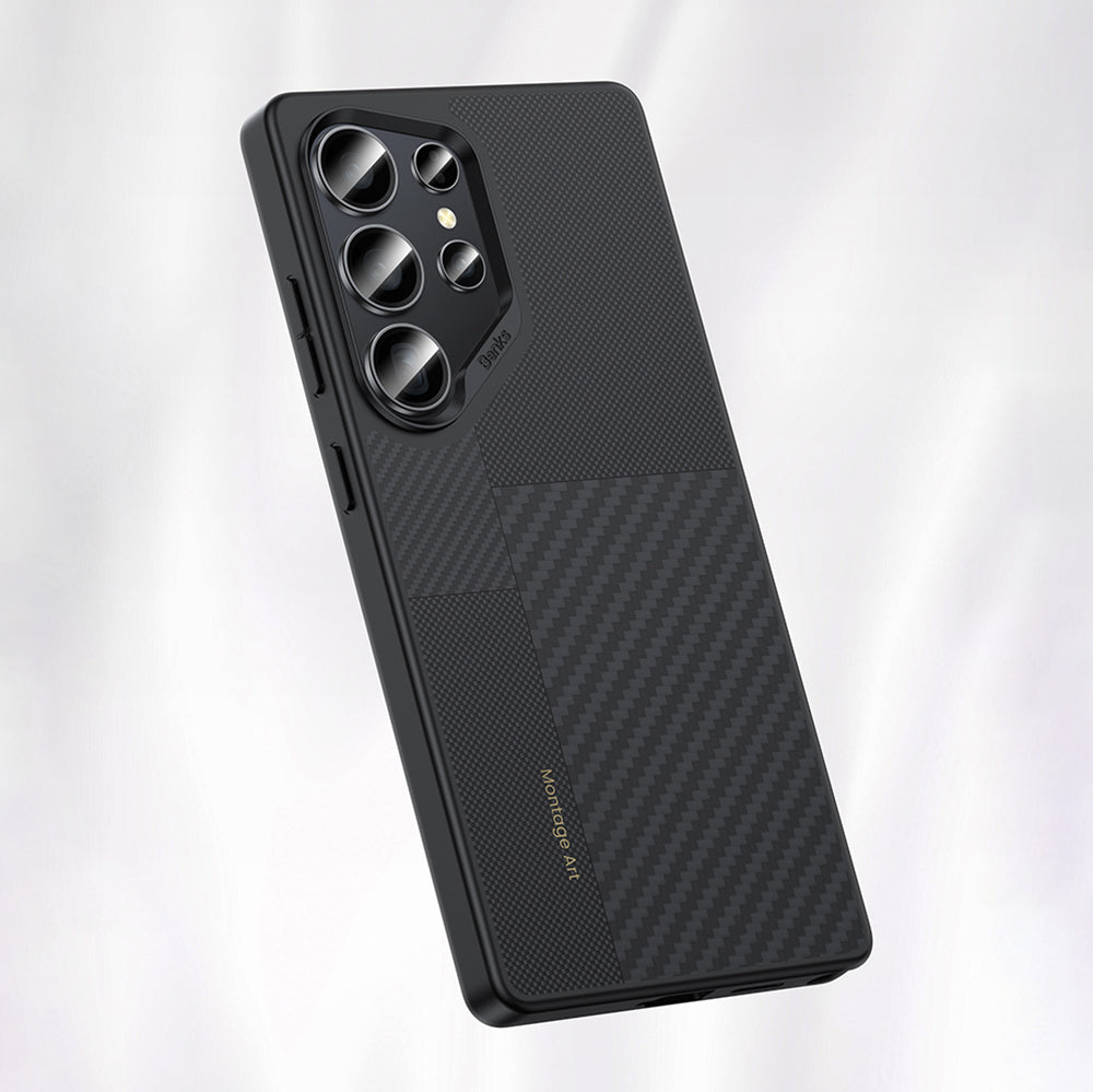 Galaxy S25 Ultra Kılıf M-safe Şarj Özellikli Karbon Fiber Benks Montage Hybrid ArmorPro Kevlar Kılıf