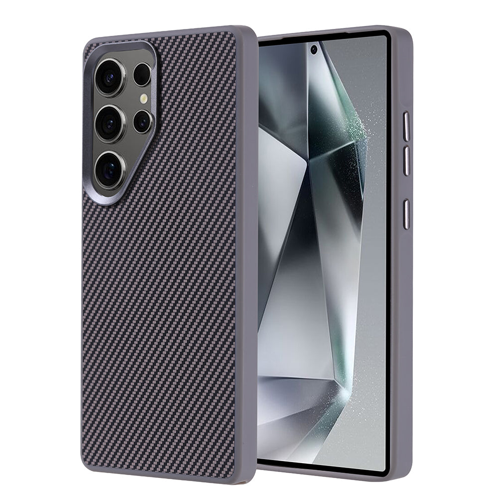 Galaxy S25 Ultra Kılıf M-safe Şarj Özellikli Karbon Fiber Görünümlü Zore Troy Kılıf