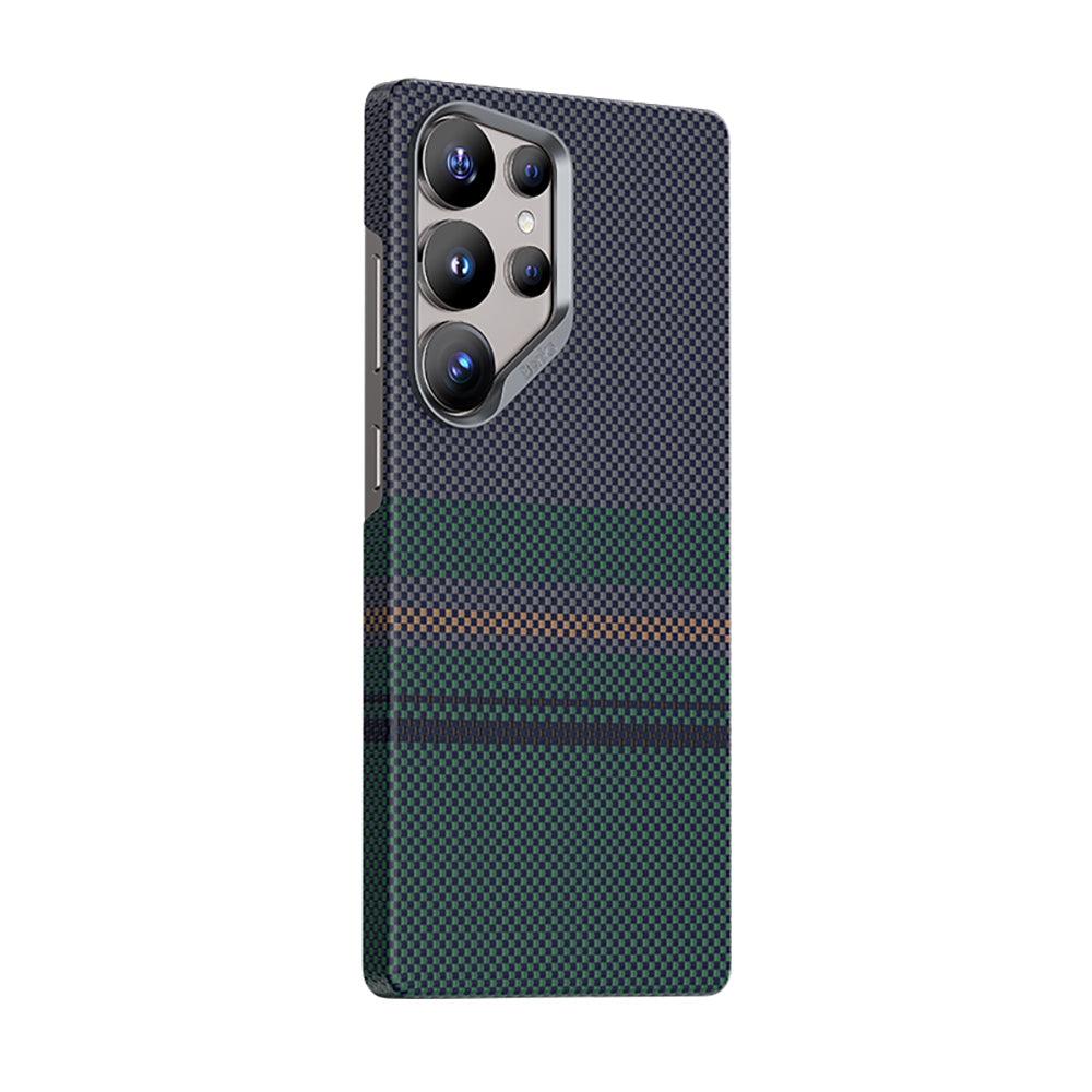 Galaxy S25 Ultra Kılıf M-safe Şarj Özellikli Karbon Fiber Tasarımlı Benks Aurora ArmorAir Kevlar Kılıf