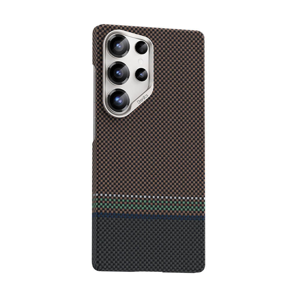 Galaxy S25 Ultra Kılıf M-safe Şarj Özellikli Karbon Fiber Tasarımlı Benks Prestige ArmorAir Kevlar Kılıf