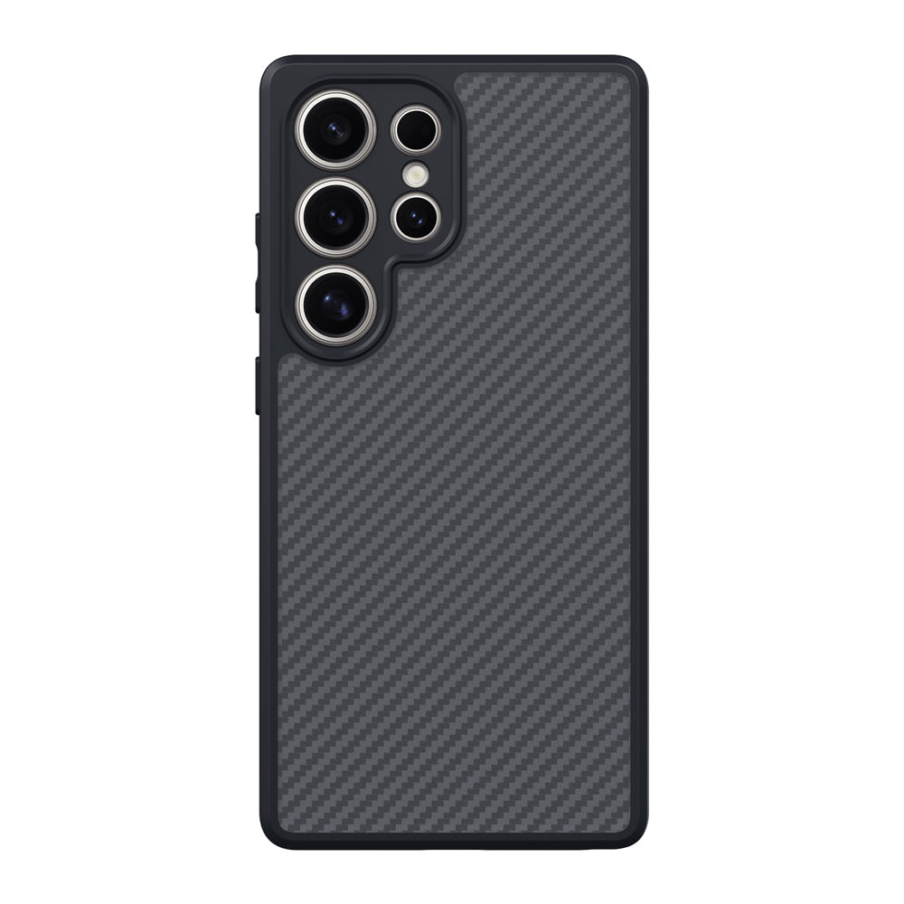 Galaxy S25 Ultra Kılıf M-safe Şarj Özellikli Karbon Fiber Tasarımlı Zore Elnino Kılıf