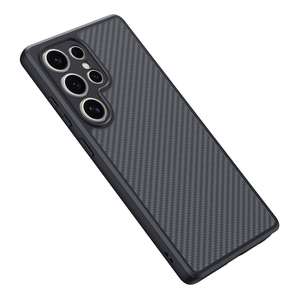 Galaxy S25 Ultra Kılıf M-safe Şarj Özellikli Karbon Fiber Tasarımlı Zore Elnino Kılıf