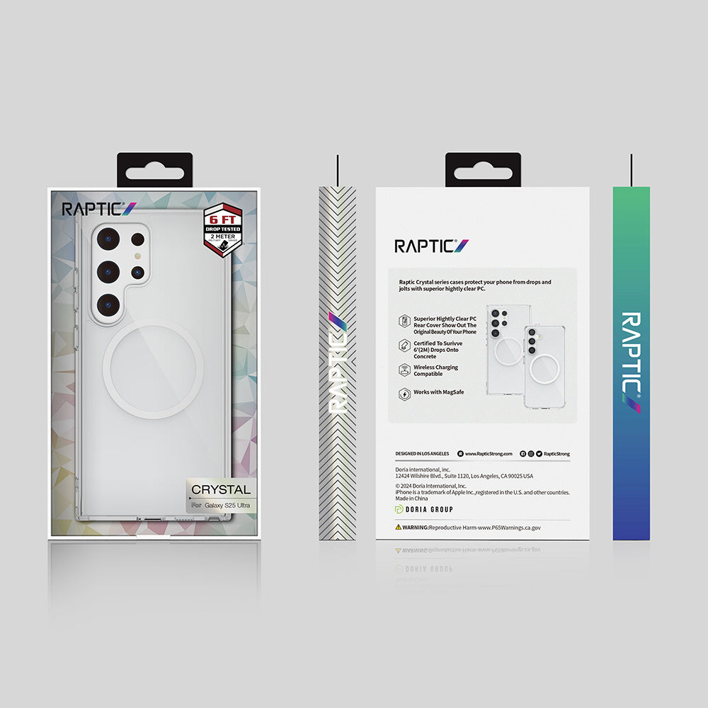 Galaxy S25 Ultra Kılıf M-safe Şarj Özellikli Raptic Crystal M-safe Serisi Şeffaf Kılıf