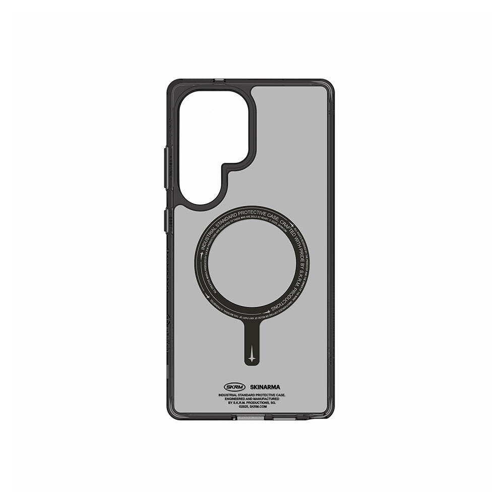 Galaxy S25 Ultra Kılıf M-safe Şarj Özellikli Şeffaf Airbag Tasarımlı Skinarma Saido Kılıf