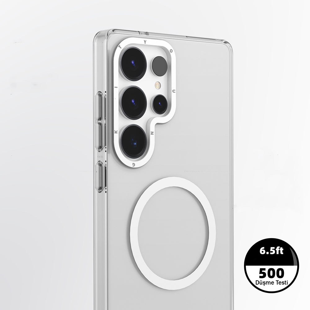 Galaxy S25 Ultra Kılıf M-safe Şarj Özellikli Şeffaf Youngkit Crystal Shield Serisi Kılıf