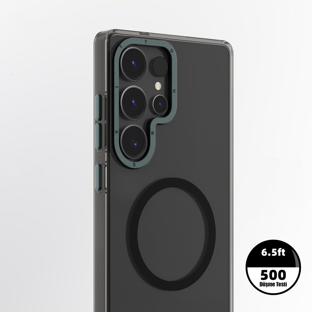 Galaxy S25 Ultra Kılıf M-safe Şarj Özellikli Şeffaf Youngkit Crystal Shield Serisi Kılıf