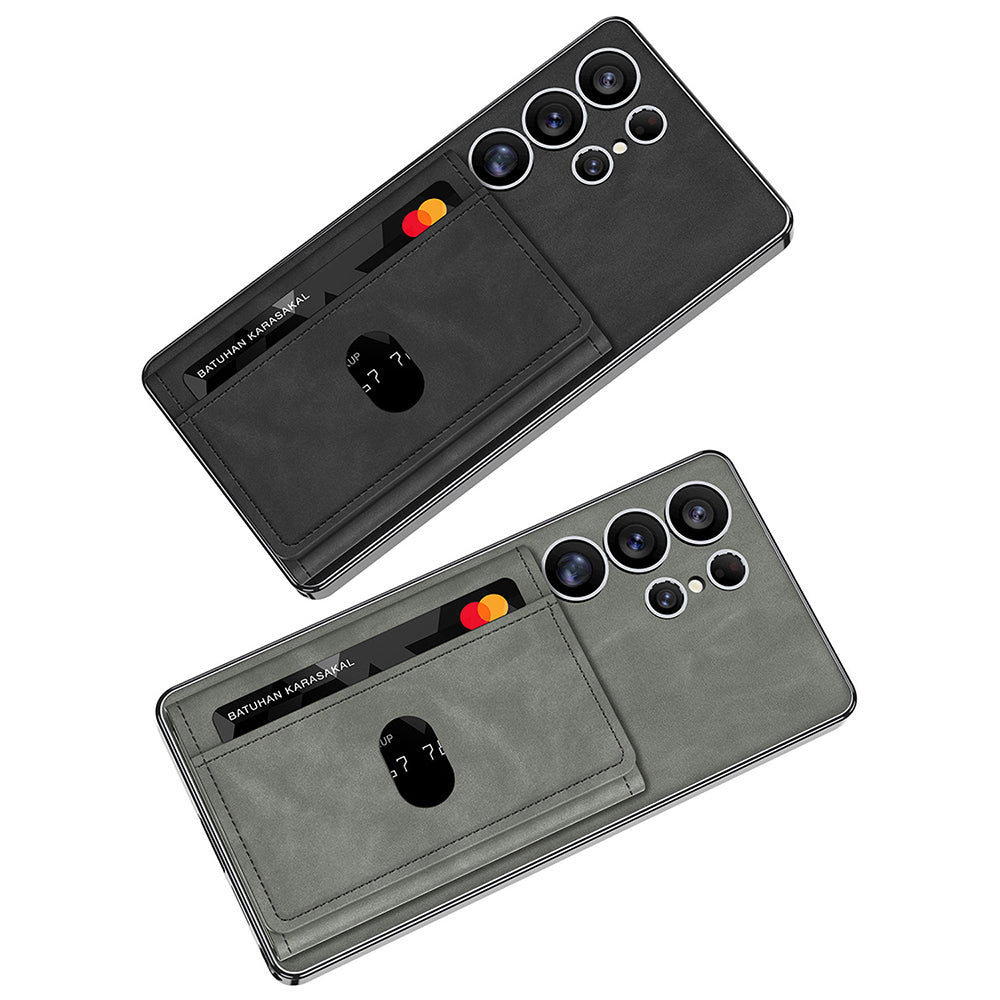 Galaxy S25 Ultra Kılıf M-safe Şarj Özellikli Suni Deri Tasarımlı Zore Kıpta Ayrılabilen Kartlıklı Kılıf