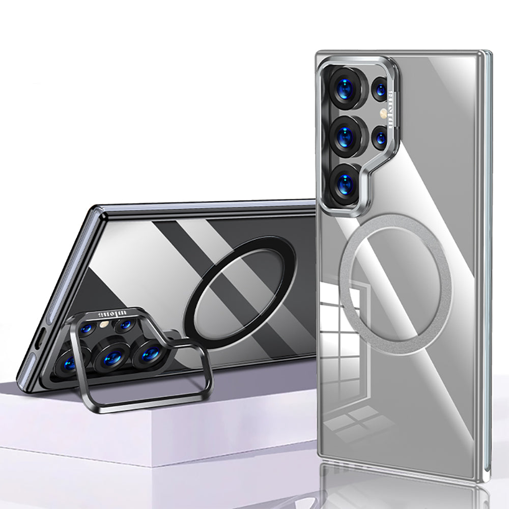 Galaxy S25 Ultra Kılıf M-safe Şarj Özellikli Wlons Standlı Efsane Kılıf