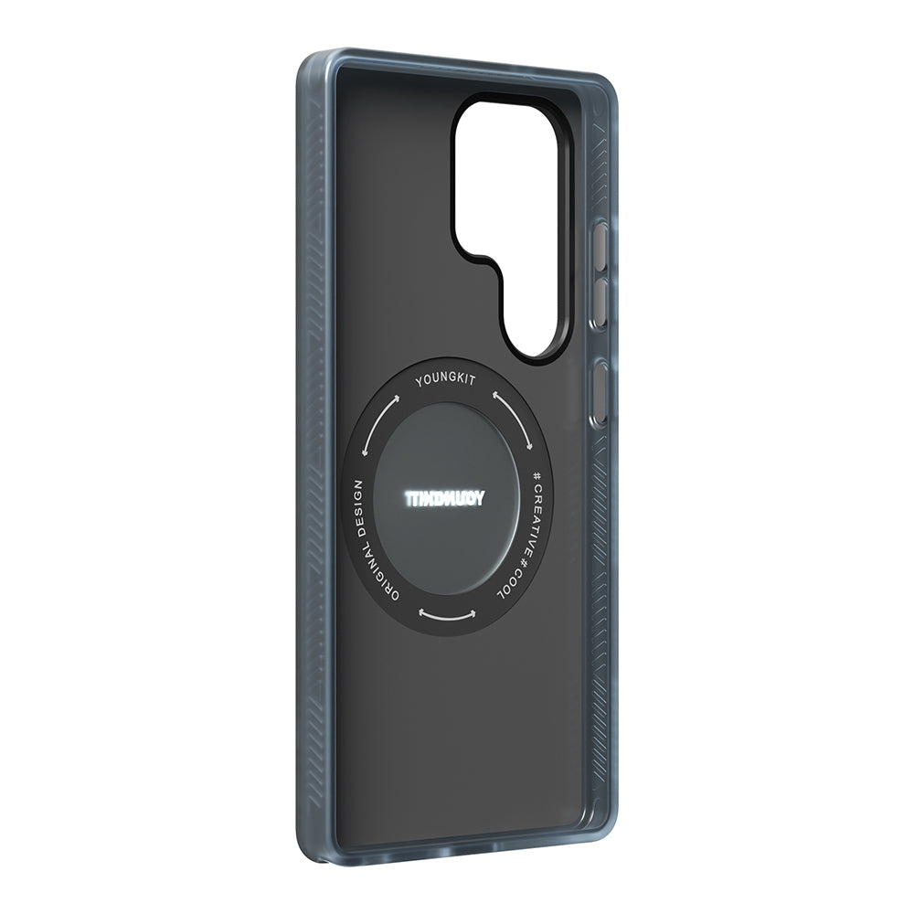Galaxy S25 Ultra Kılıf M-safe Şarj Özellikli Youngkit 360° Standlı Technology Serisi Kılıf