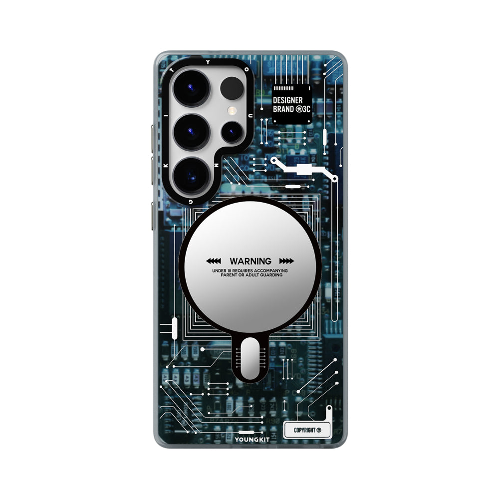 Galaxy S25 Ultra Kılıf M-safe Şarj Özellikli YoungKit Technology Serisi Kılıf