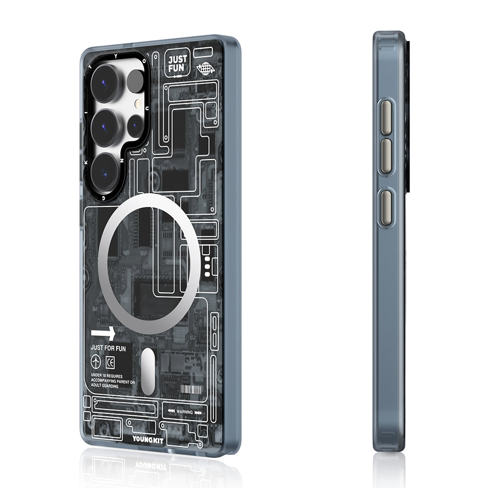 Galaxy S25 Ultra Kılıf M-safe Şarj Özellikli YoungKit Technology Serisi Kılıf