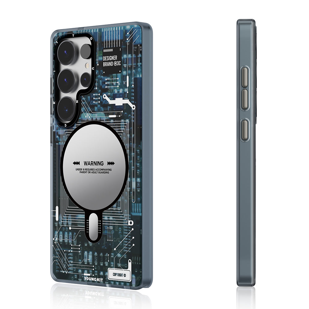 Galaxy S25 Ultra Kılıf M-safe Şarj Özellikli YoungKit Technology Serisi Kılıf