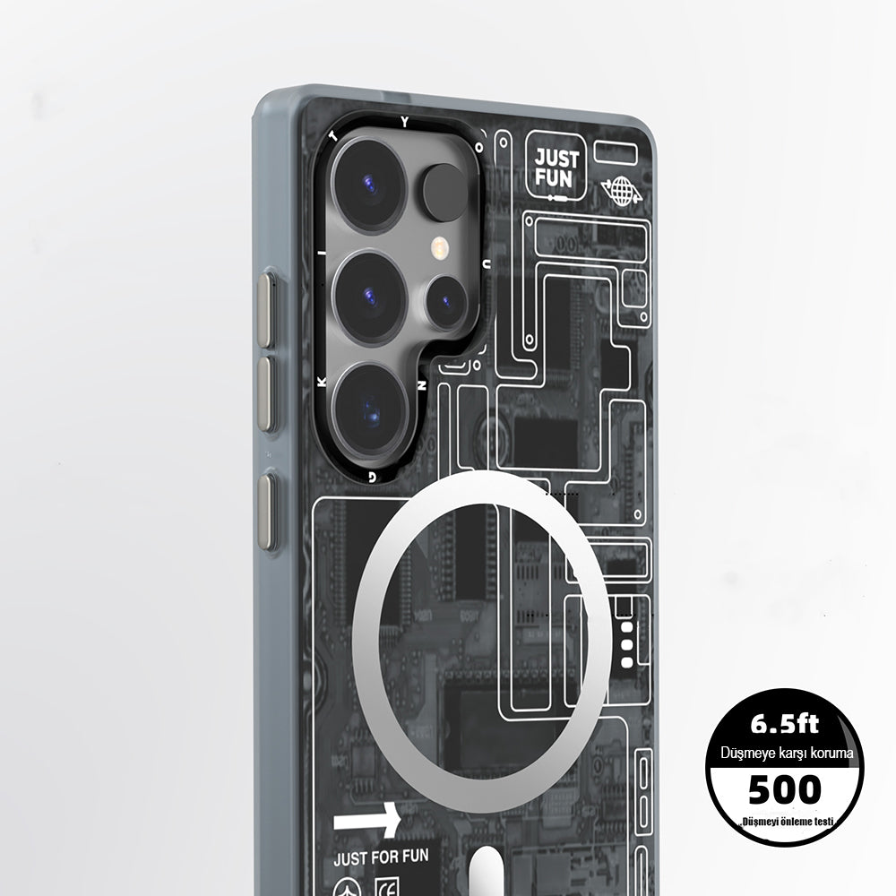 Galaxy S25 Ultra Kılıf M-safe Şarj Özellikli YoungKit Technology Serisi Kılıf