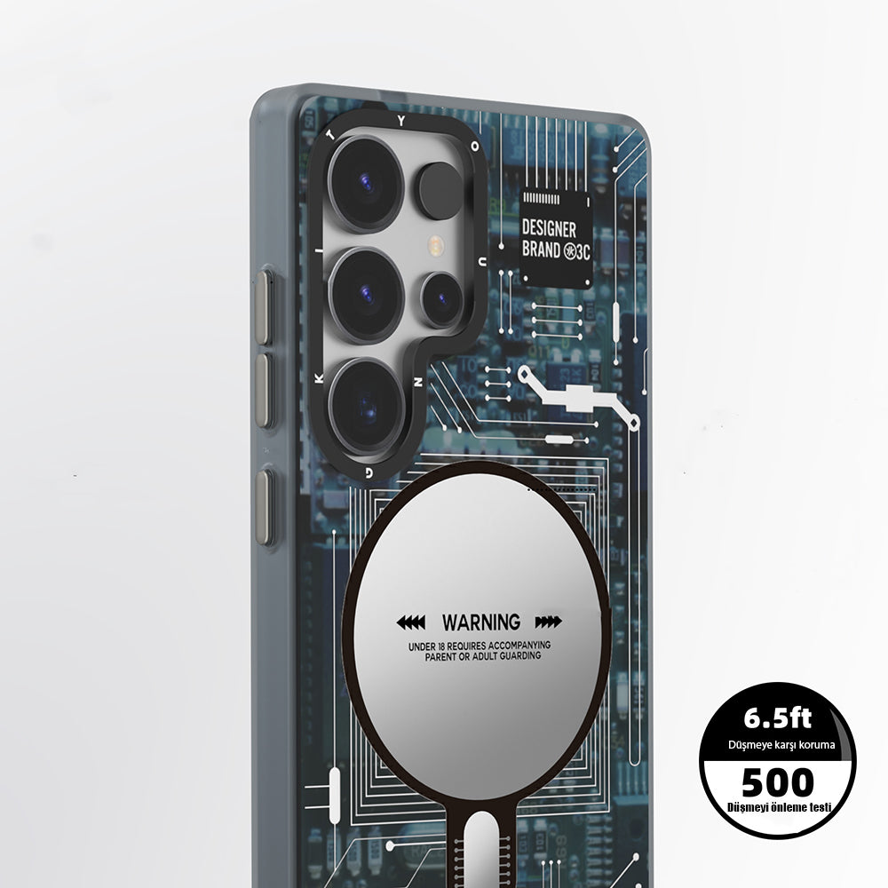 Galaxy S25 Ultra Kılıf M-safe Şarj Özellikli YoungKit Technology Serisi Kılıf