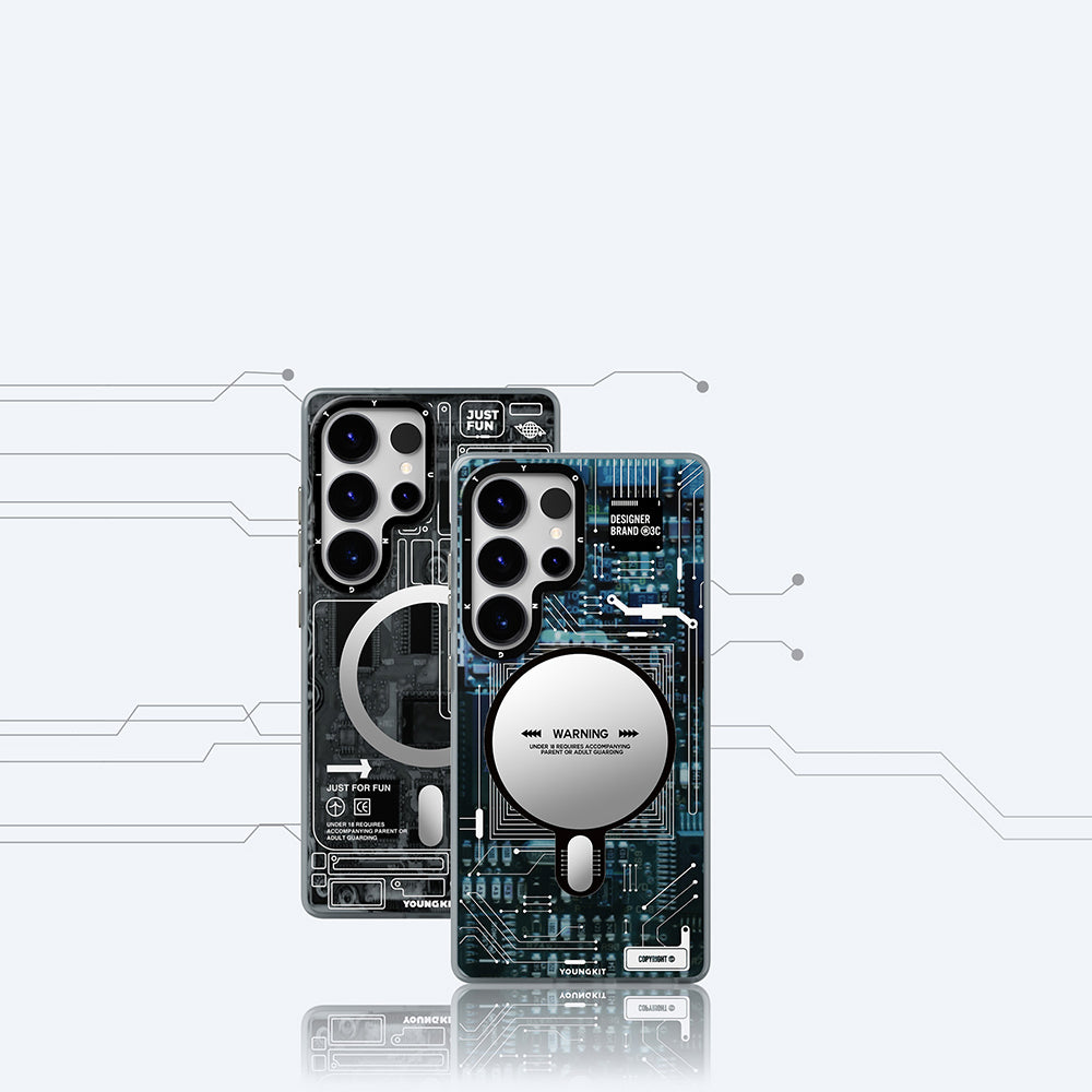 Galaxy S25 Ultra Kılıf M-safe Şarj Özellikli YoungKit Technology Serisi Kılıf