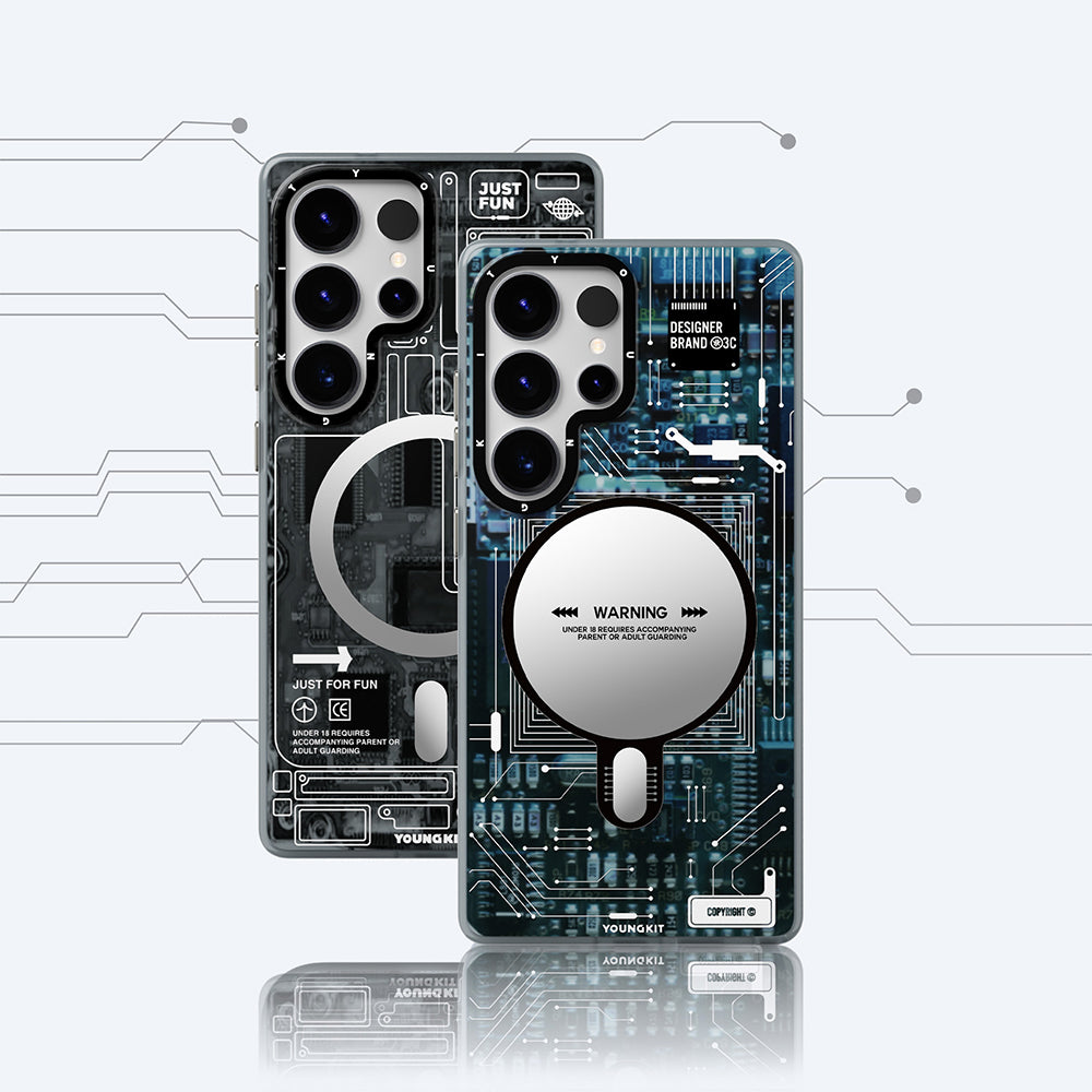 Galaxy S25 Ultra Kılıf M-safe Şarj Özellikli YoungKit Technology Serisi Kılıf