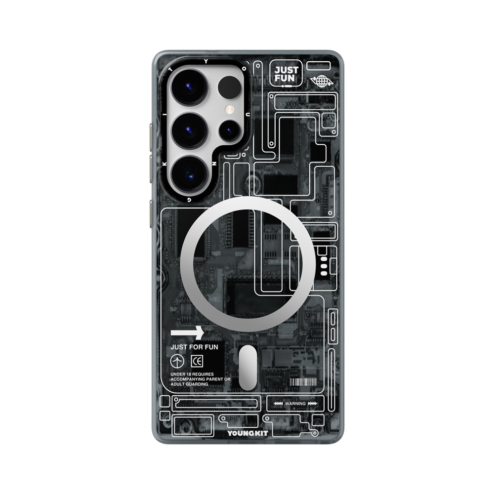 Galaxy S25 Ultra Kılıf M-safe Şarj Özellikli YoungKit Technology Serisi Kılıf