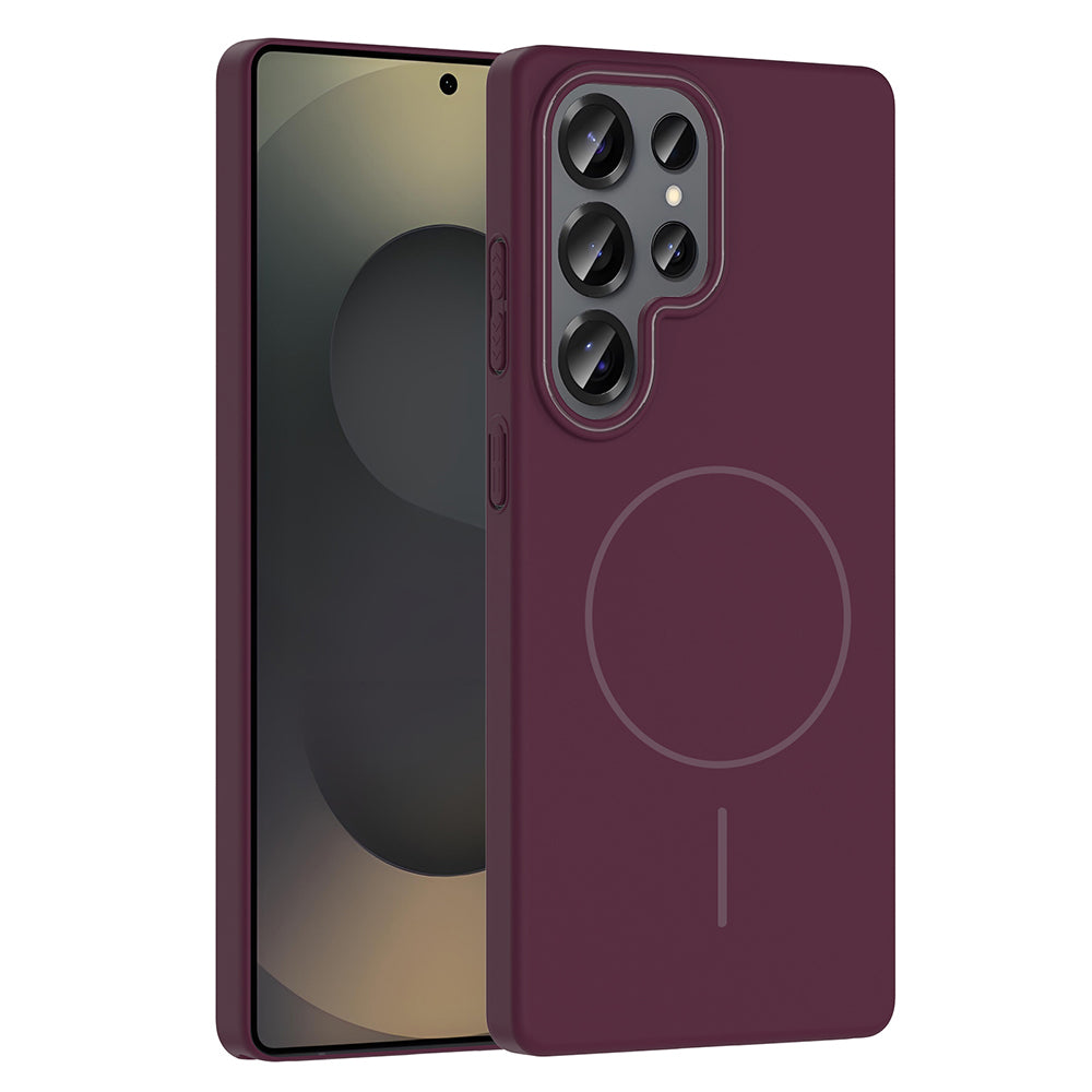 Galaxy S25 Ultra Kılıf M-safe Şarj Özellikli Zore Ruby Sert Kılıf