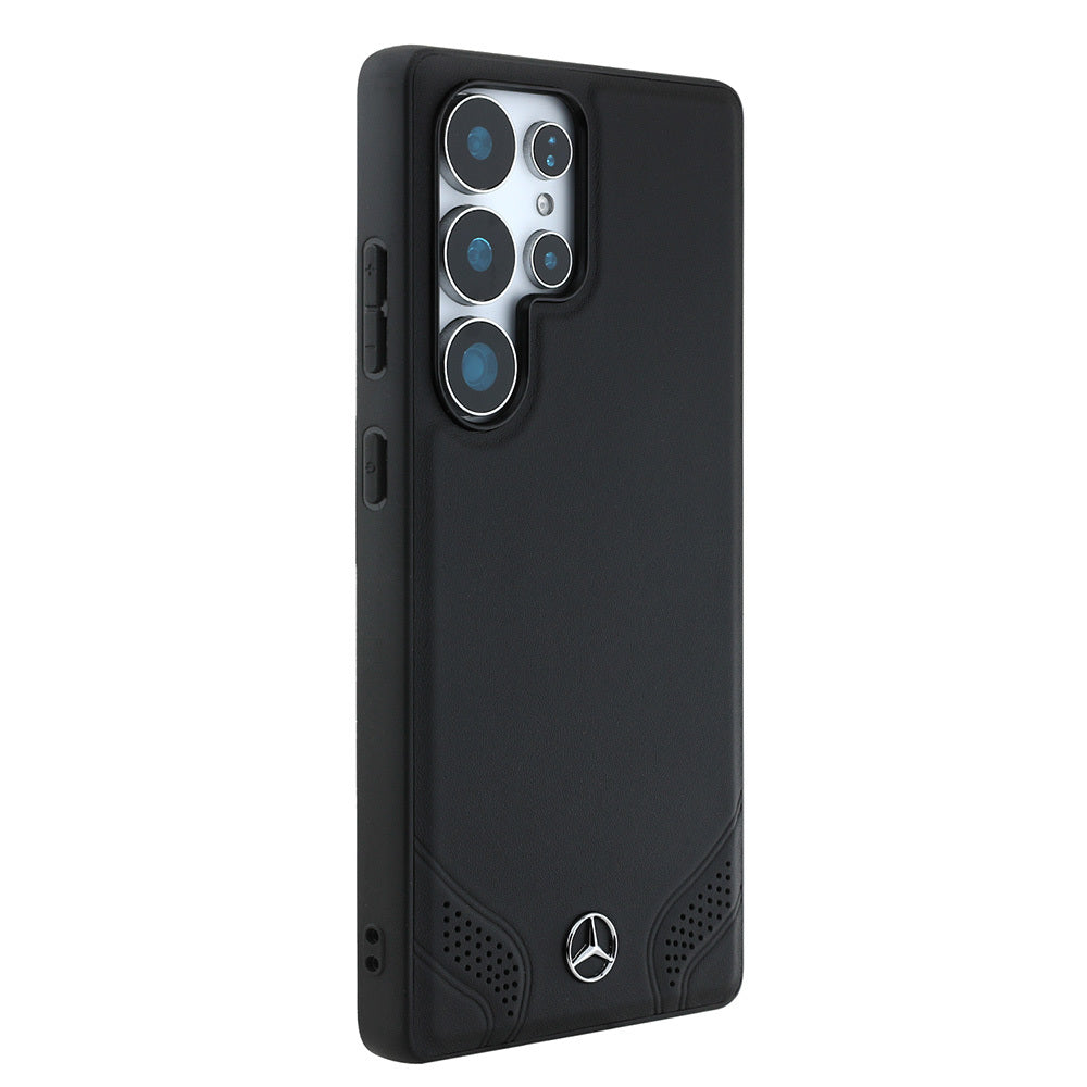 Galaxy S25 Ultra Kılıf Mercedes Benz Orijinal Lisanslı M-safe Şarj Özellikli Deri Dizayn Sade Kılıf