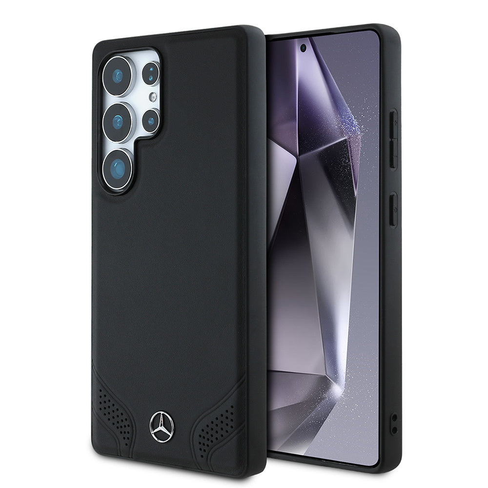 Galaxy S25 Ultra Kılıf Mercedes Benz OrijinalLisanslı M-safe Şarj Özellikli Deri Dizayn Sade Kılıf