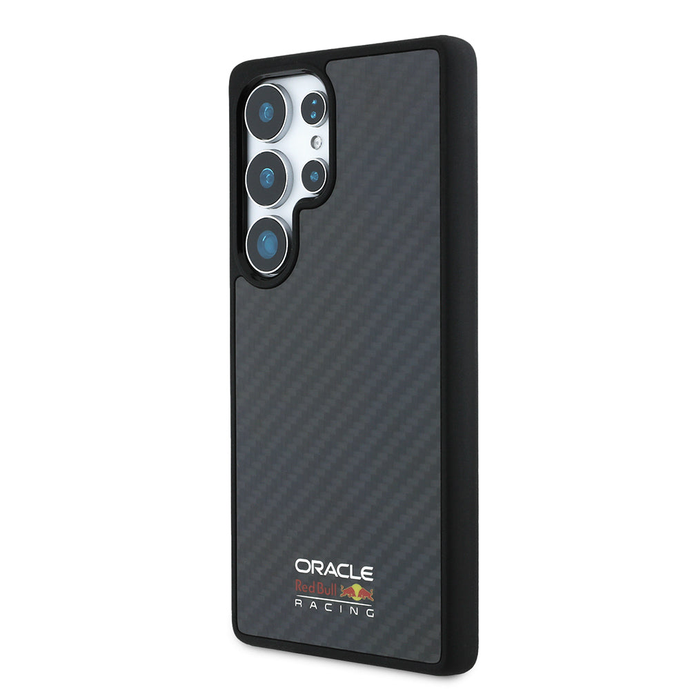 Galaxy S25 Ultra Kılıf Redbull Orijinal Lisanslı M-safe Şarj Özellikli Karbon Fiber Tasarımlı Parlayan Logolu Kılıf