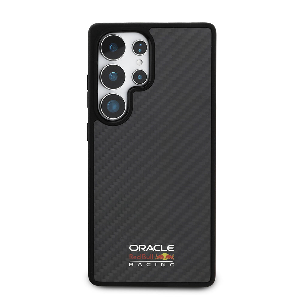 Galaxy S25 Ultra Kılıf Redbull Orijinal Lisanslı M-safe Şarj Özellikli Karbon Fiber Tasarımlı Parlayan Logolu Kılıf