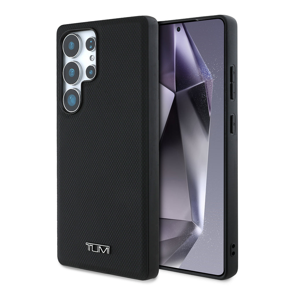 Galaxy S25 Ultra Kılıf TUMI M-safe Şarj Özellikli Deri Noktalı Dizayn Kılıf