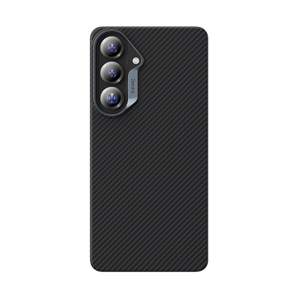 Galaxy S26 Kılıf Benks M-safe Şarj Özellikli Magnetik ArmorAir 600D Kevlar Karbon Fiber Kılıf