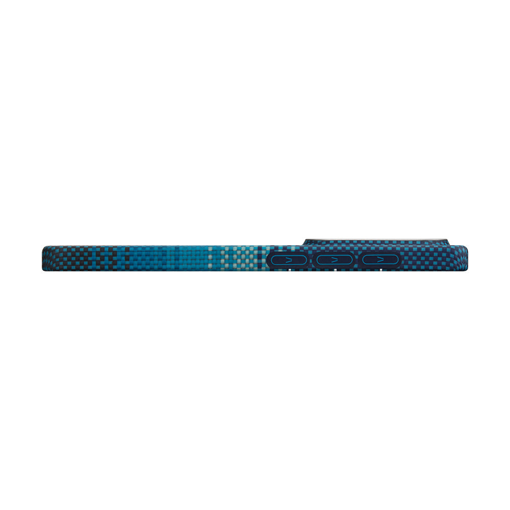 Galaxy S26 Kılıf M-safe Şarj Özellikli Aramid Karbon Fiber Pitaka Tactile Woven Sunset-Moonrise Serisi Kılıf